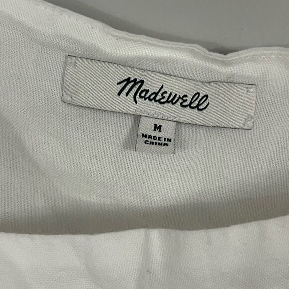 Madewell White Pompom Butterfly Top Size Medium - Picture 5 of 7